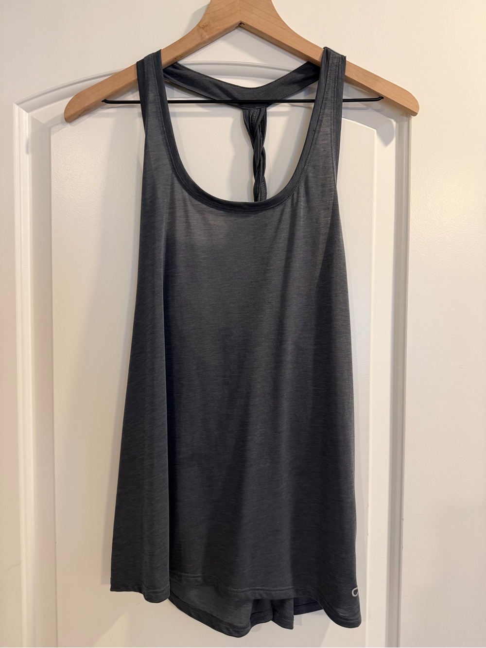 GAP Charcoal Gray Racerback Tank with Knotted Back